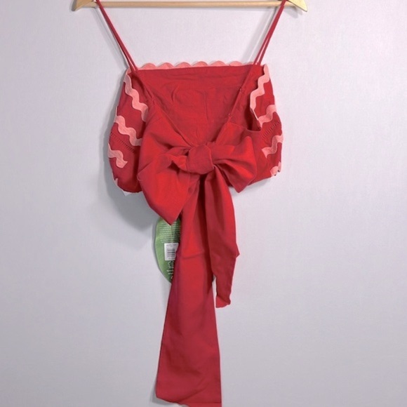 FARM Rio Red and Pink Crop Top - Picture 4 of 9